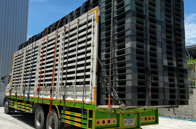 Vrachtwagen met pallets