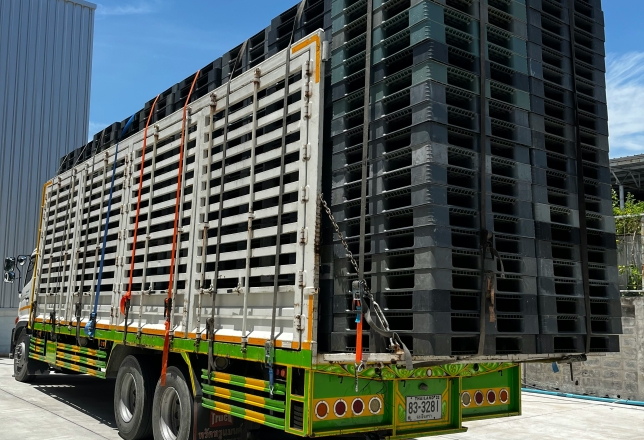 Vrachtwagen met pallets